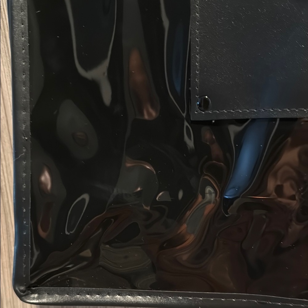 Hotel Collection Black Glossy Tote Bag - Picture 4 of 5